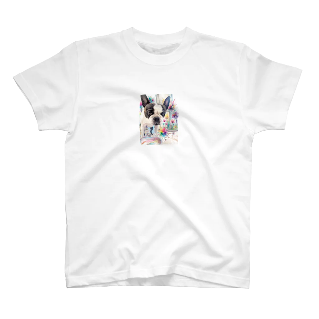 Standard t-shirt with the watercolor Ponsuke in Bloom print on the chest